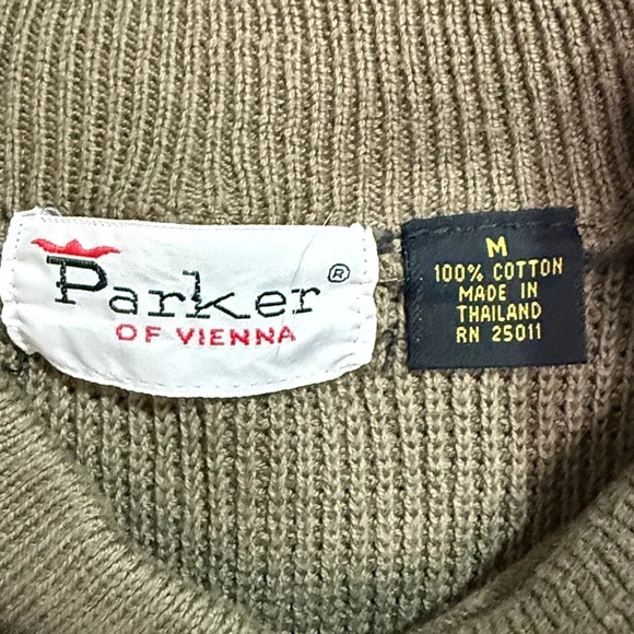 Parker of Vienna Taupe Men's Crewneck Sweater size M - Picture 2 of 5